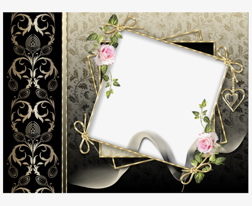 Transparent Elegant Black Gold Png Photo Frame - Elegant Picture Frame Transparent, transparent png download