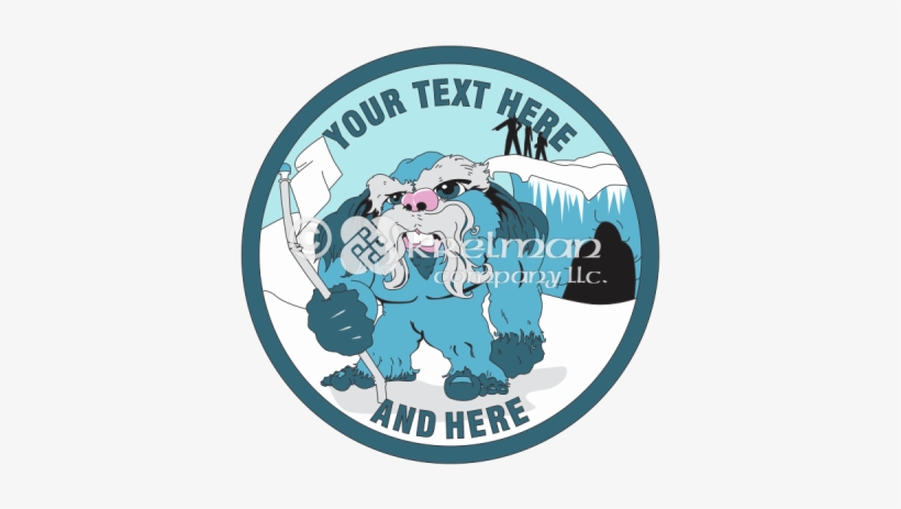 K1114 Abominable Snowman With Flag - Yeti, transparent png download