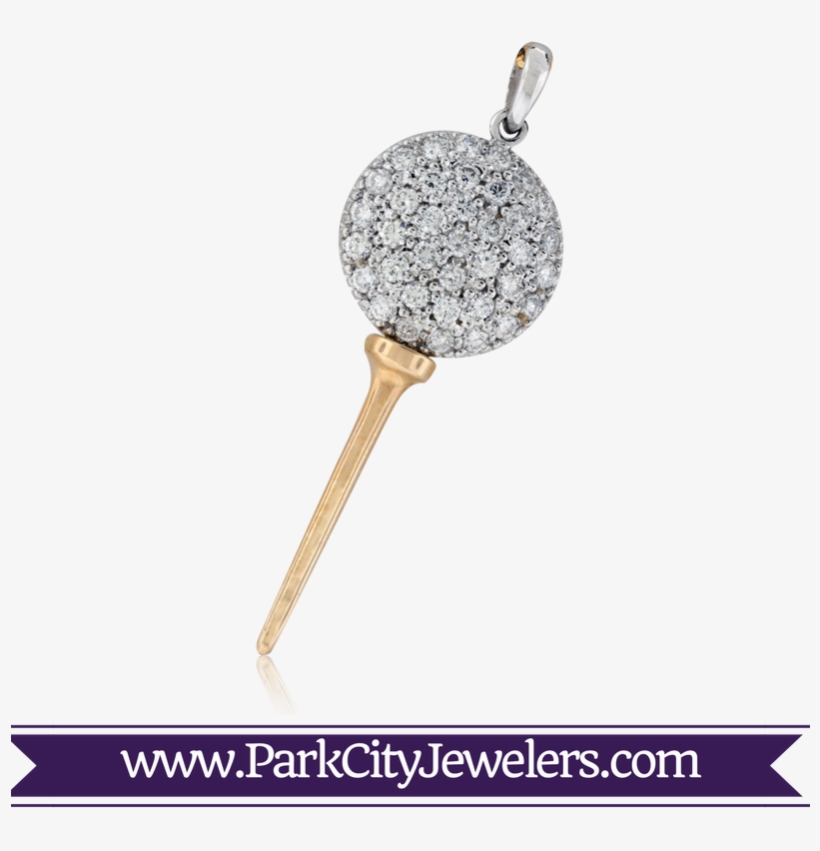 Golf Ball & Tee Pendant - Mountain Earrings With Diamonds, transparent png download