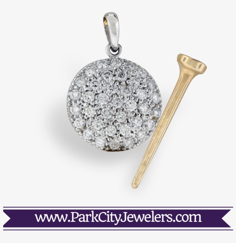 Golf Ball & Tee Pendant - Pave Diamond Snowflake Earrings, transparent png download