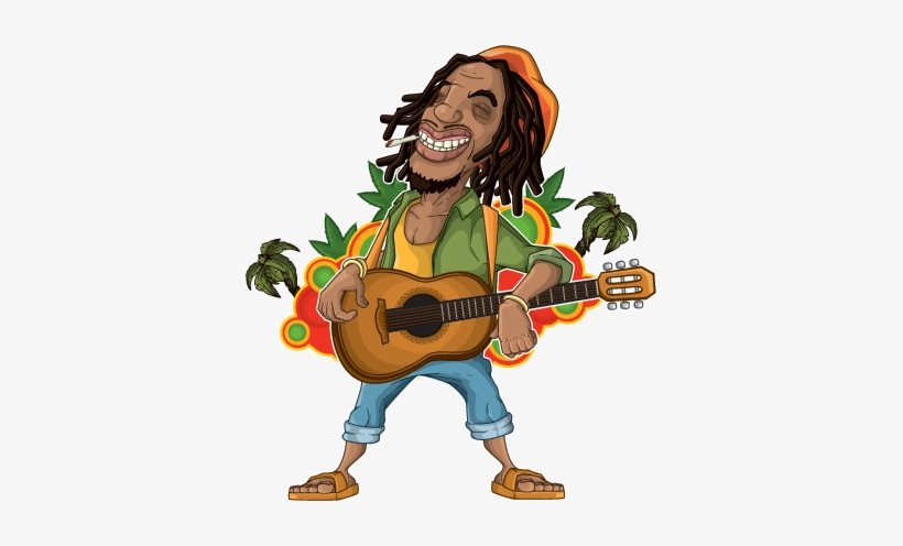 Rastafari Bob Marley Wall Sticker Tenstickers - Bob Marley Cartoon Png, transparent png download