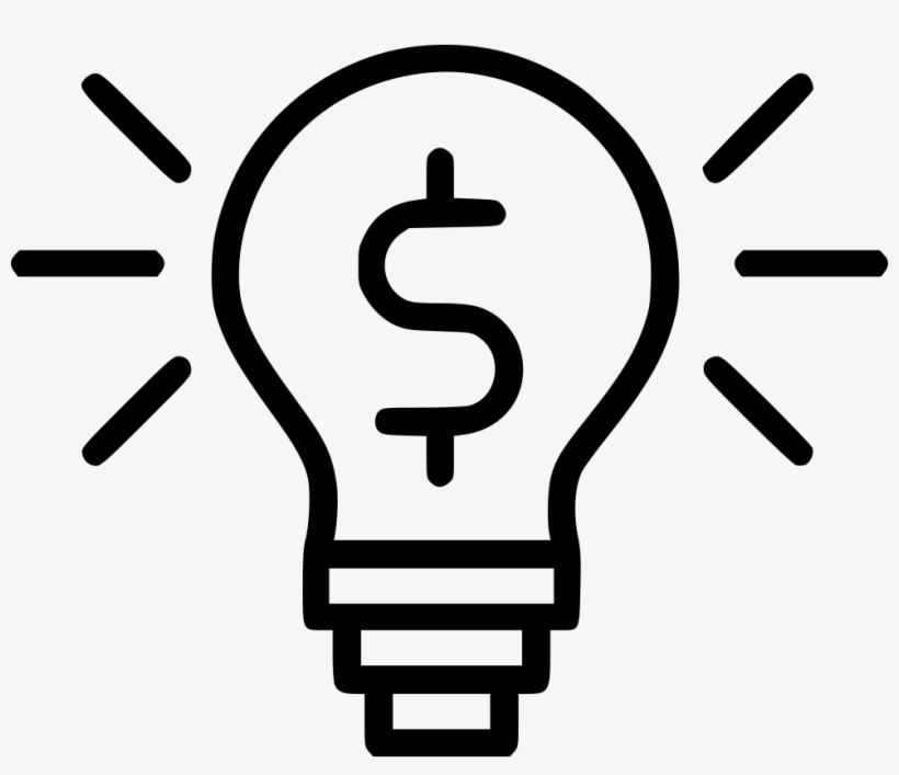 Illuminated Lightbulb Dollar Sign - All White Dollar Sign Png, transparent png download