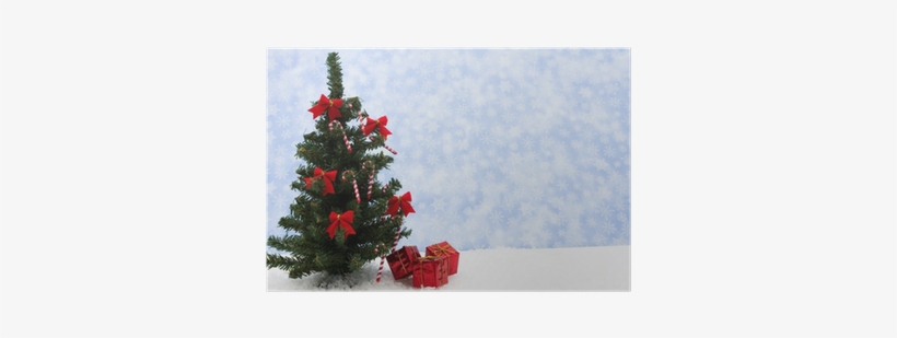 Póster Árbol De Navidad Decorado Con Lazos Rojos Y - Christmas Tree, transparent png download