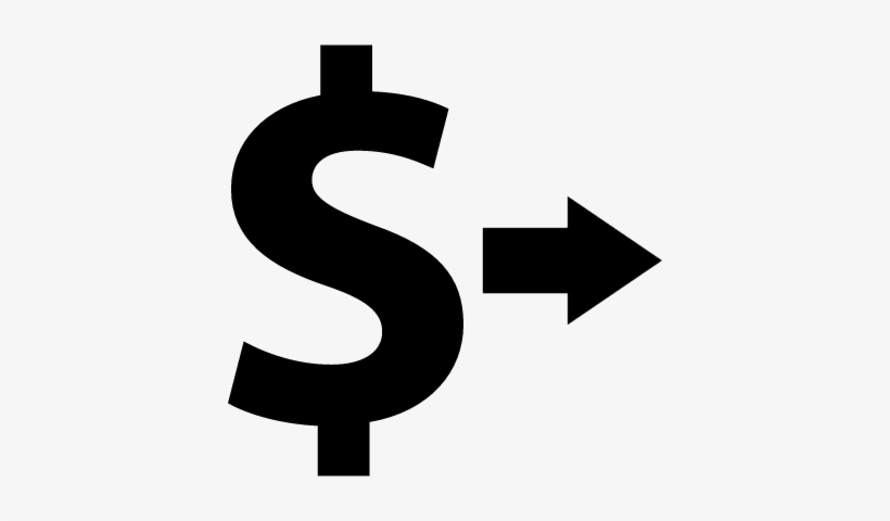 Dollar Sign With Arrow To The Right Vector - Signo Del Dolar Para Colorear, transparent png download