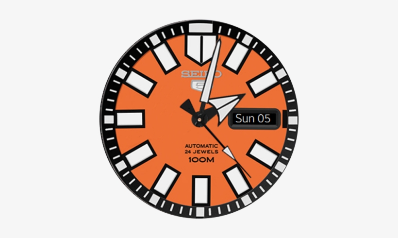 Jpg Free See Clipart Watch Face - Seiko 5 Sports Silver Watch Srp483k1, transparent png download