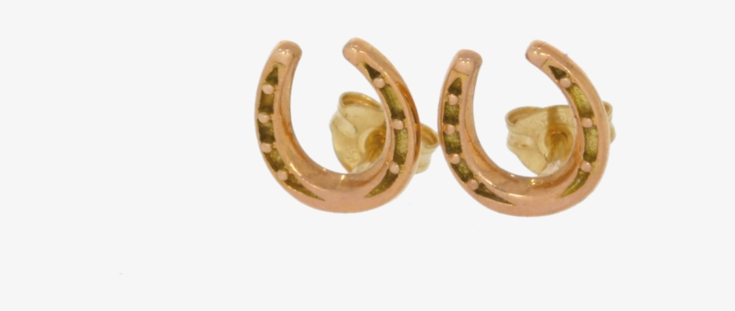 9ct Rose Gold Horse Shoe Earrings - Horse, transparent png download