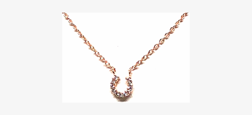Tiny Pave Horseshoe Necklace - Necklace, transparent png download