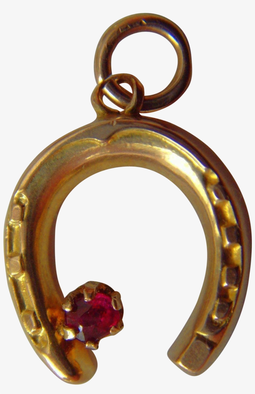 Victorian/edwardian Gold Petite Horseshoe Charm Pendant - Charm Bracelet, transparent png download