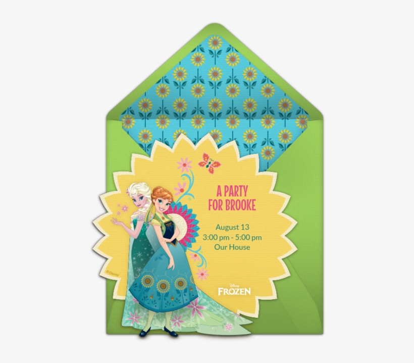 Frozen Fever Online Invitation 4.エルサとアナa ダイカットステッカー 「アナと雪の女王 エルサの