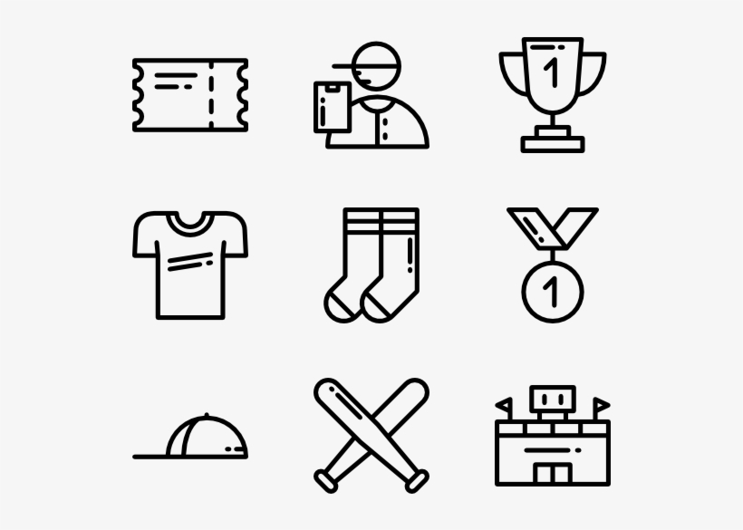 Baseball Team - White Icons Png, transparent png download