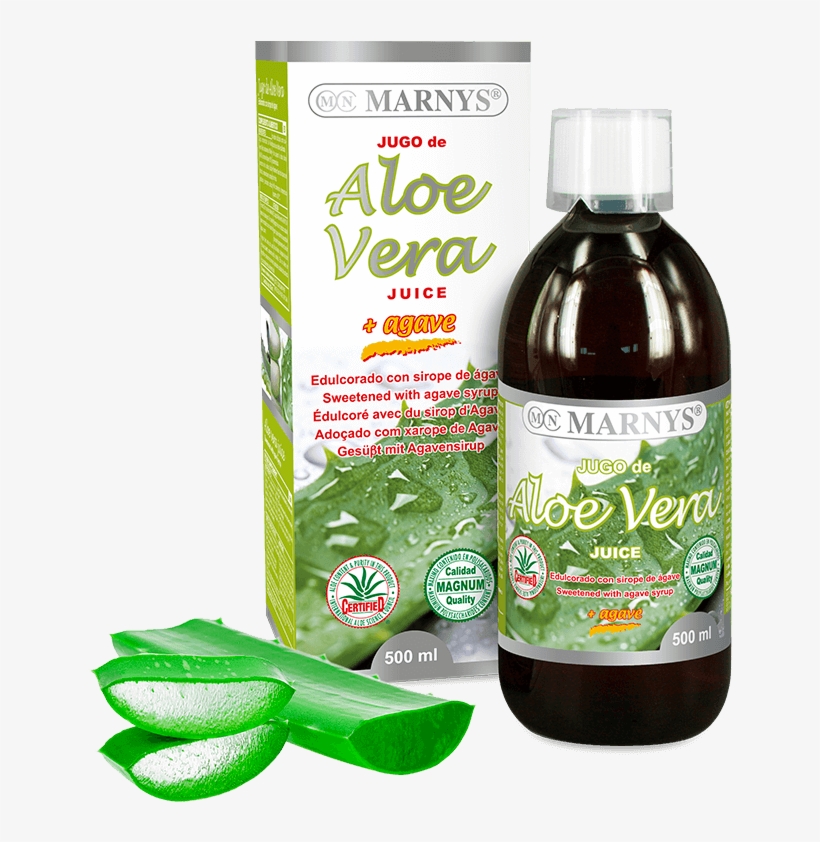 Aloe Vera Juice - Marny's Aloe Vera Juice With Agave Bottle - 500 Ml, transparent png download