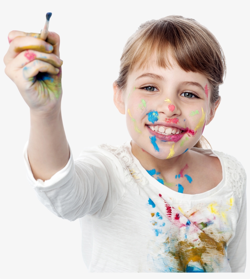 Little Girl Hands Paint Royalty-free Png Image - Painting, transparent png download