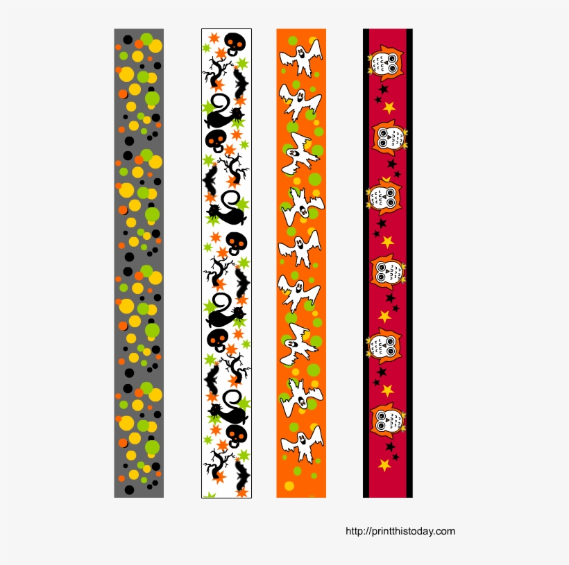 Free Printable Colorful Halloween Washi Tape - Adhesive Tape, transparent png download