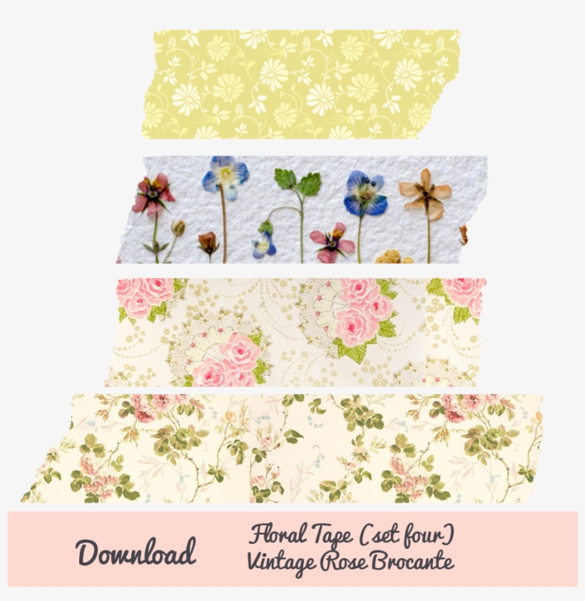 Digital Floral Tape Romantic Vintage Floral Anchor Be Round Car