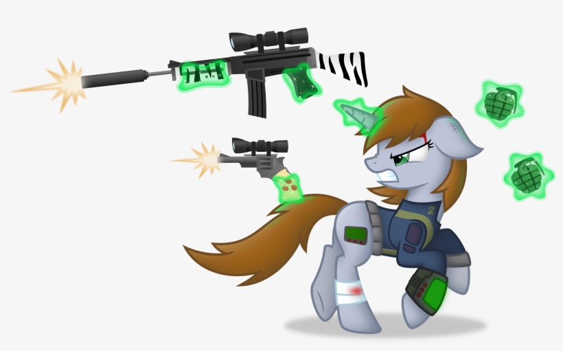 Fanfic, Fanfic Art, Female, Floppy Ears, Glowing Horn, - Fallout Equestria Gun, transparent png download