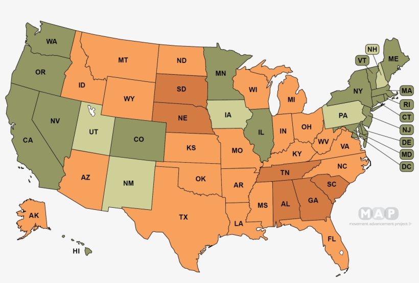 United States Map - Blue State Red State 2018, transparent png download