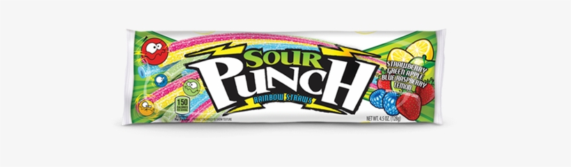 Sour Punch Straws Rainbow, transparent png download