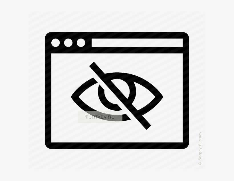 Vector Icon Of Web Browser With Crossed Out Eye Inside - Web Development Vector Icon Png, transparent png download