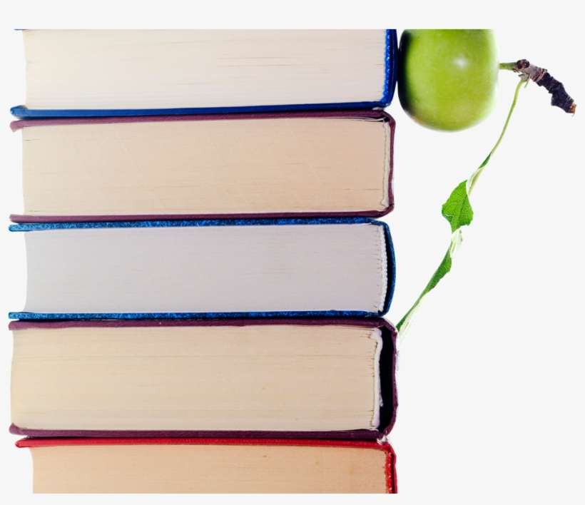 Stack Of Books And Apple Png Image - Portable Network Graphics, transparent png download