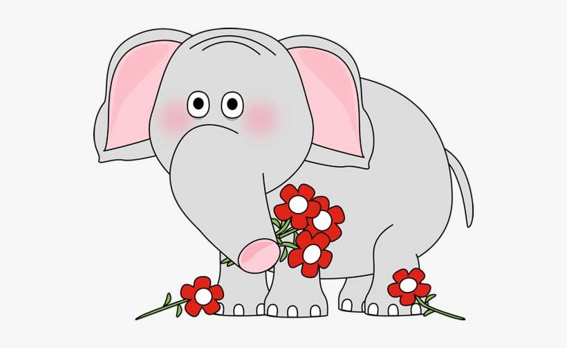 Elephant Clipart Valentine - Valentine Elephant, transparent png download