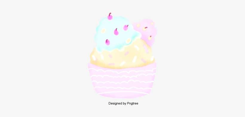 Cartoon Hand-painted Dessert Ice Cream, Desserts, Ice - Ice Cream, transparent png download