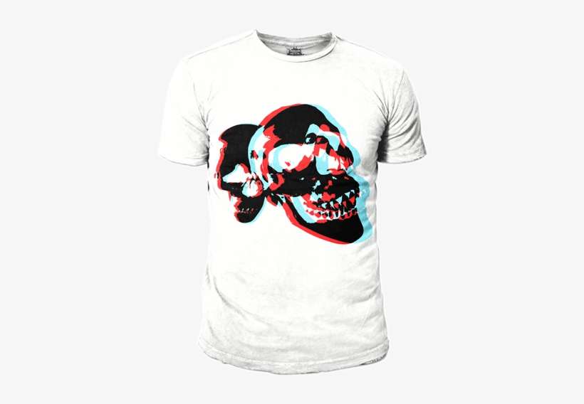 3d Skull White T Shirts - Active Shirt, transparent png download