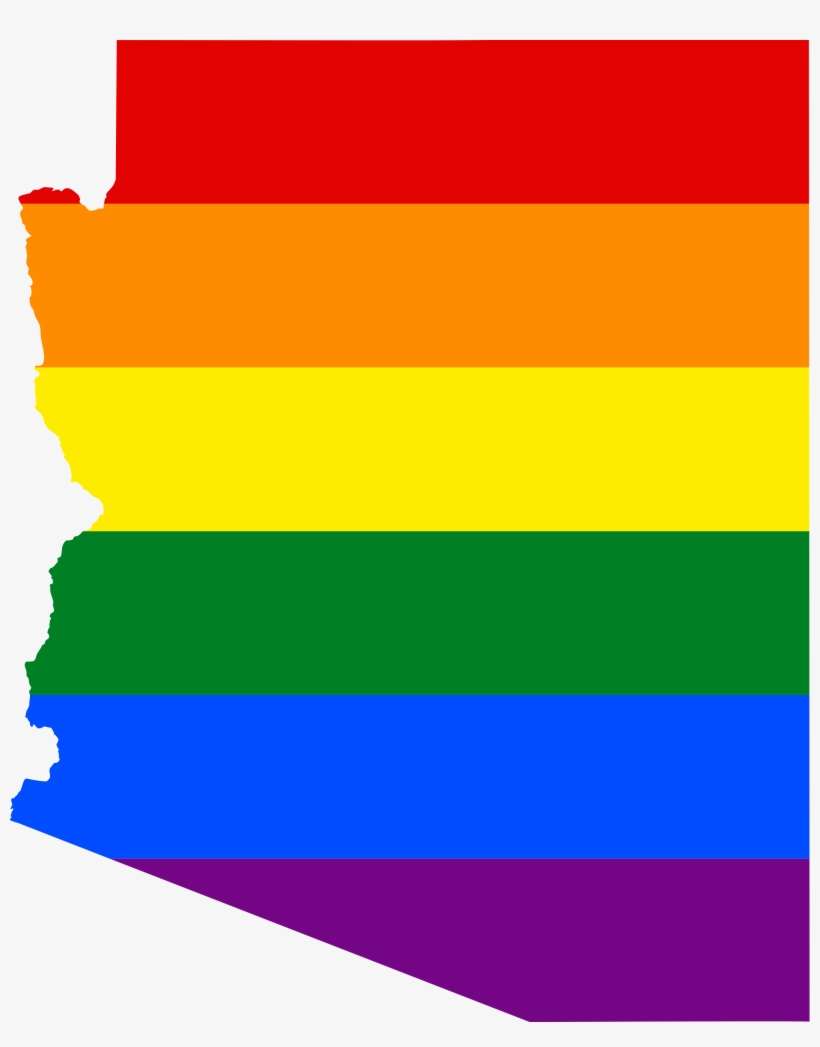 Lgbt Flag Map Of Arizona - Gay Pride Flag Arizona, transparent png download