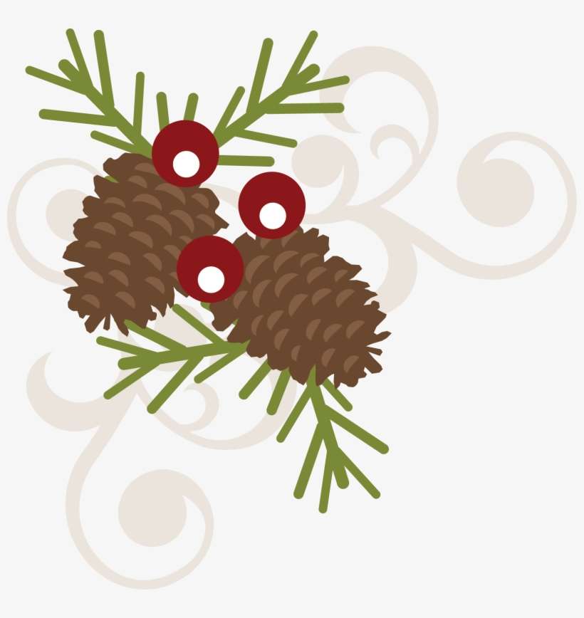 Berry Swirl Svg Free File Scrapbooking Christmas - Transparent Christmas Pine Cones, transparent png download