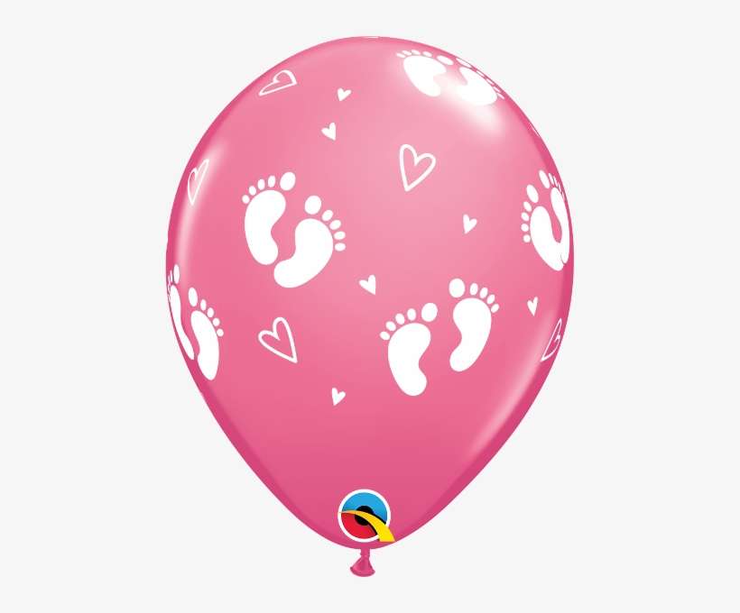 Pink Baby Footprint Latex Balloons - Balloons For Baby, transparent png download