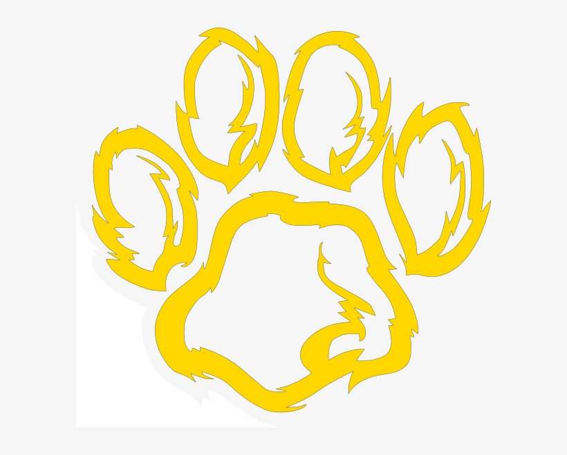 Gold Clipart Paw Print - Wildcat Pawprint, transparent png download