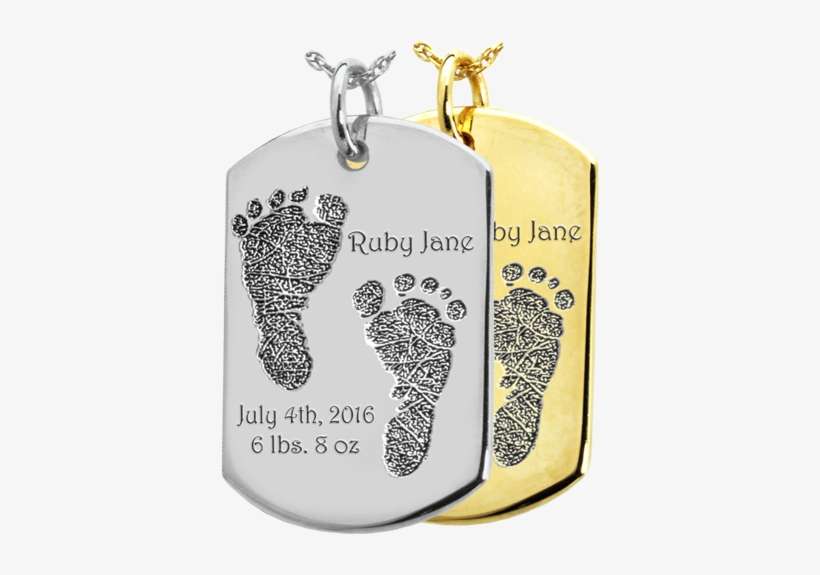 Wholesale Baby 2 Footprints On Dog Tag Flat Charm In - B&b Dog Tag Footprint Jewelry, transparent png download