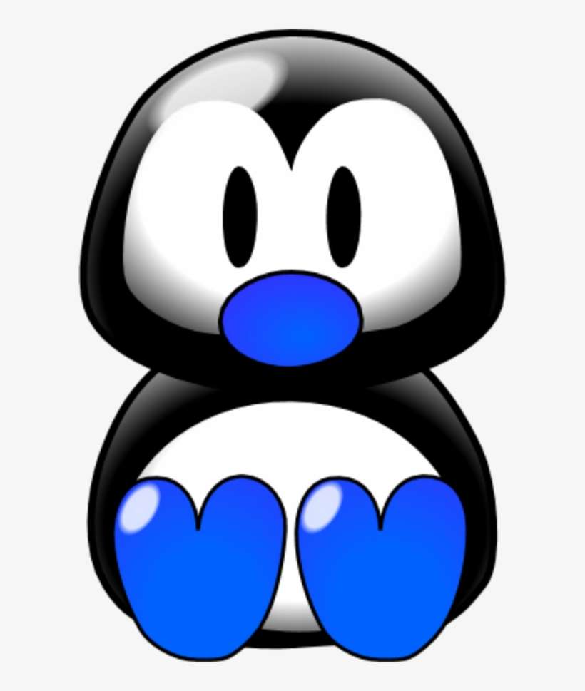 Baby Penguin Sitting With Feet Forward - Penguin Clip Art, transparent png download