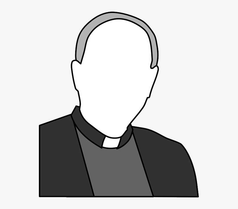 Church, Man, Silhouette, Cartoon, Free, Christian - Priest Clip Art, transparent png download