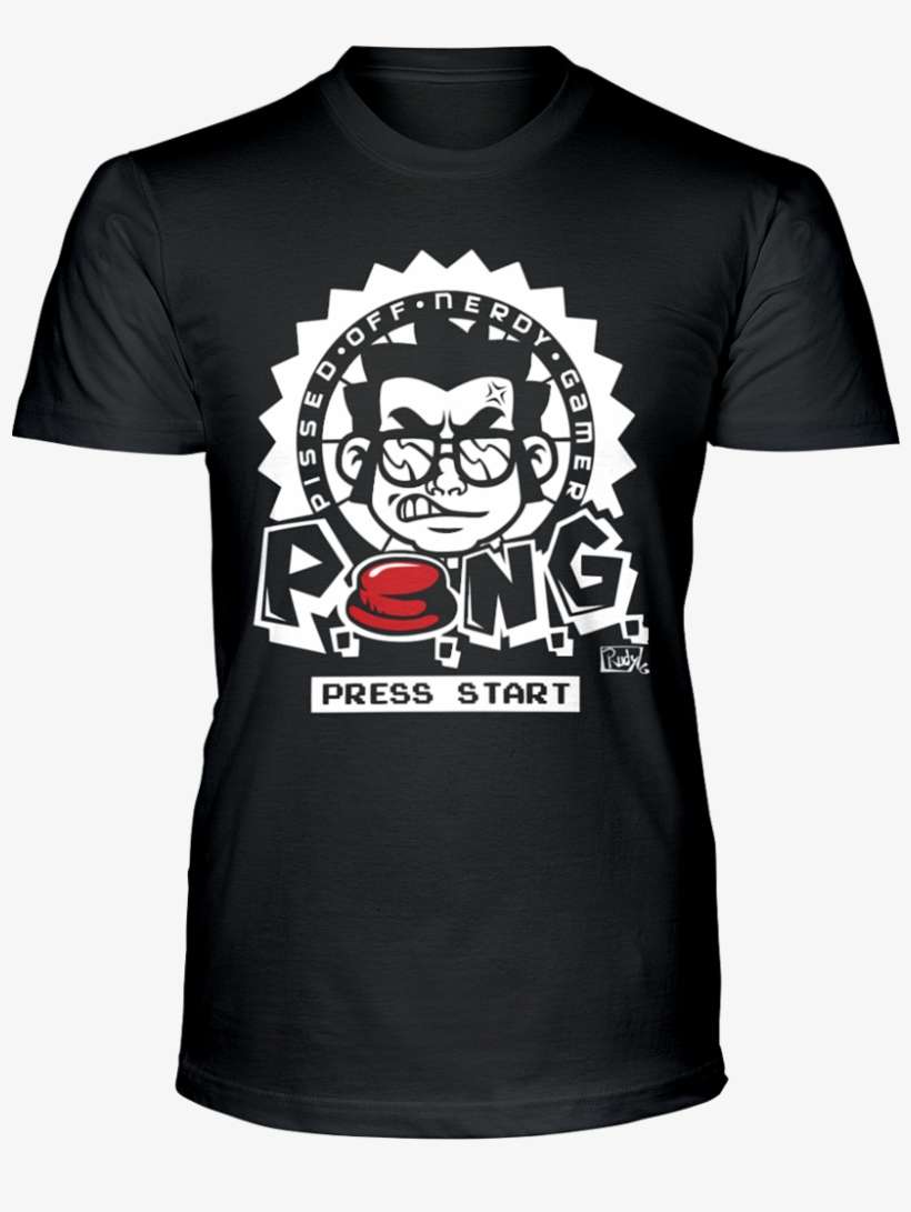Pissed-off Nerdy Gamer Press Start - Tricko Pro Tehotne S Kostrou, transparent png download