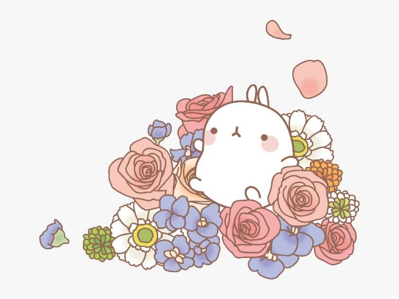 Description - Molang - Molang Flowers, transparent png download