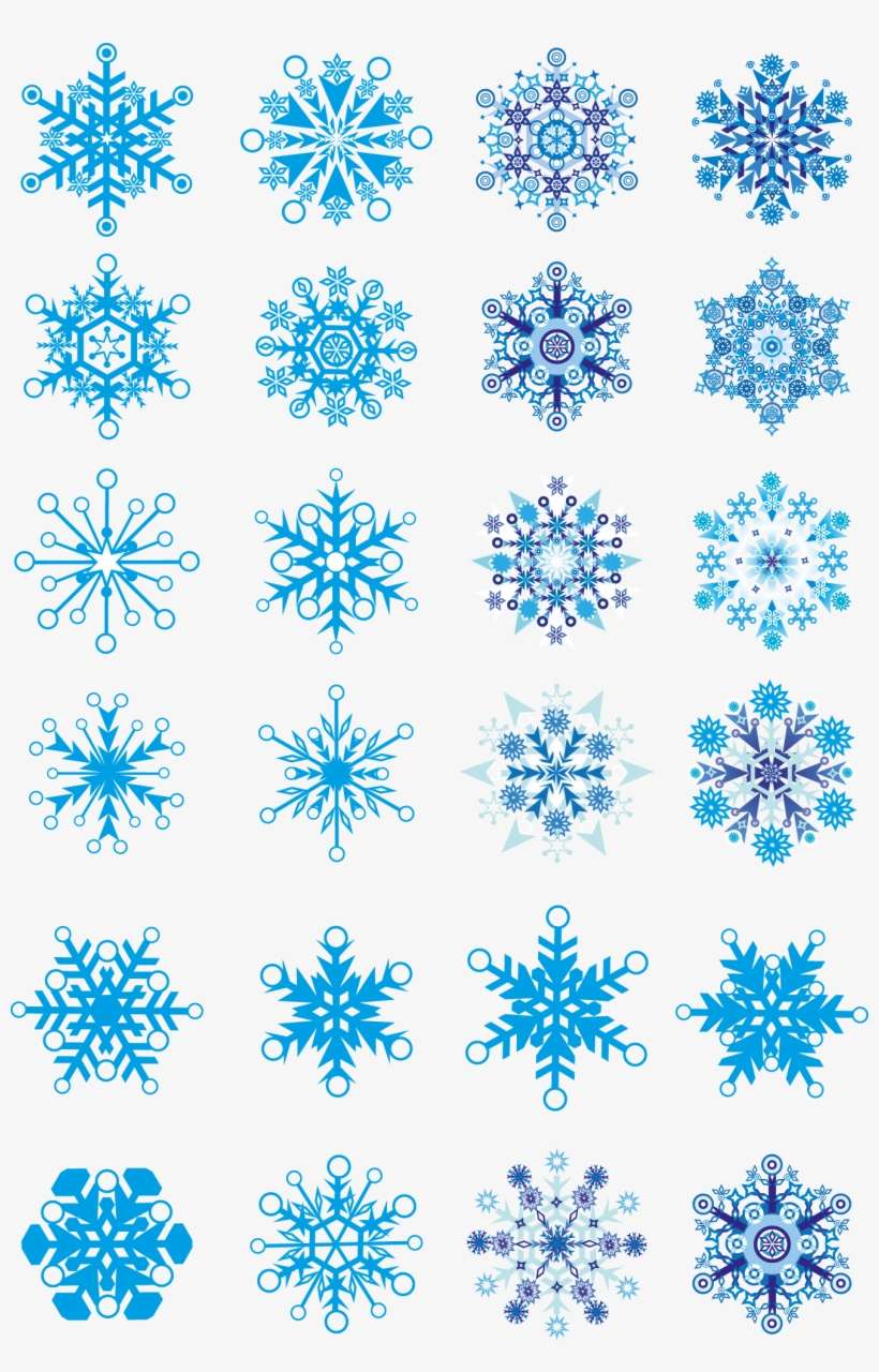 Vector Image Of Snowflakes In Different Shapes - Snowflake, transparent png download