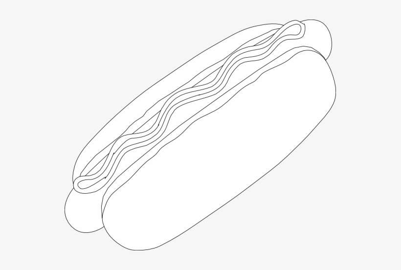 Hot - Dog - Clipart - Black - And - White - Hot Dog Png White, transparent png download
