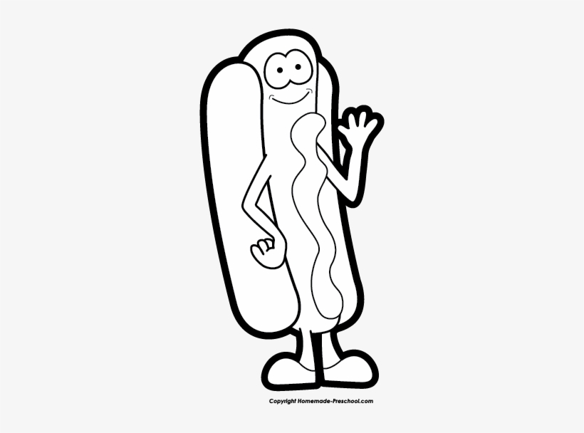 Hot Dog Clipart Black And White - Dog, transparent png download