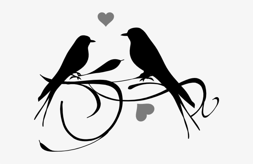 Clipart Bird Black And White Clipart Panda - Love Birds Clipart Png, transparent png download
