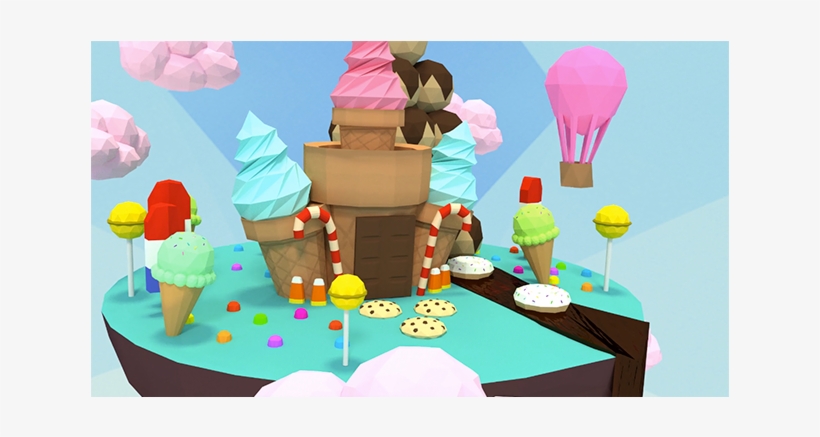 Candyland Was Created As A School Project In Collaboration - 3d Environment Low Poly, transparent png download