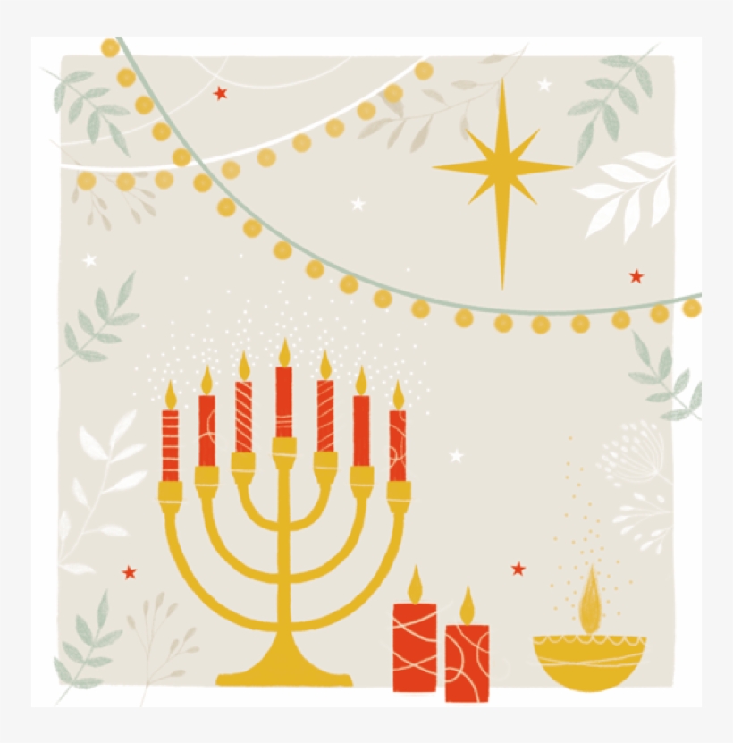Interfaith Candle Greeting Card Exclusive To Freedom - Hanukkah, transparent png download