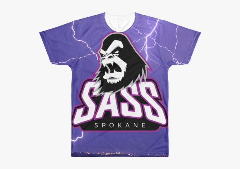 La Apparel Pl401 Men's Lightning Sass All Over T-shirt - Spokane, transparent png download