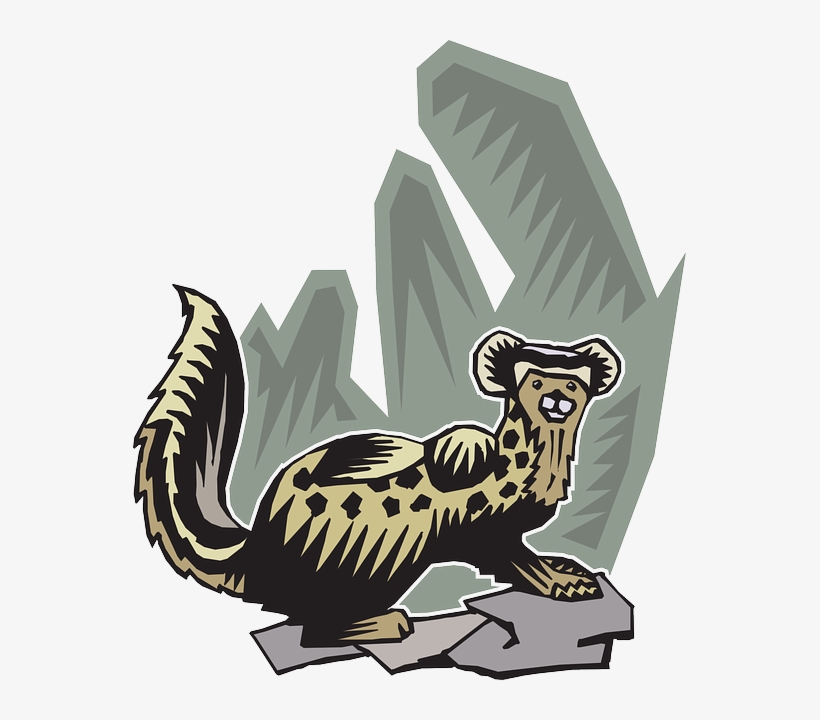 Stylized, Rocks, Background, Art, Animal, Tail, Ferret - Stylized Animal Array, transparent png download