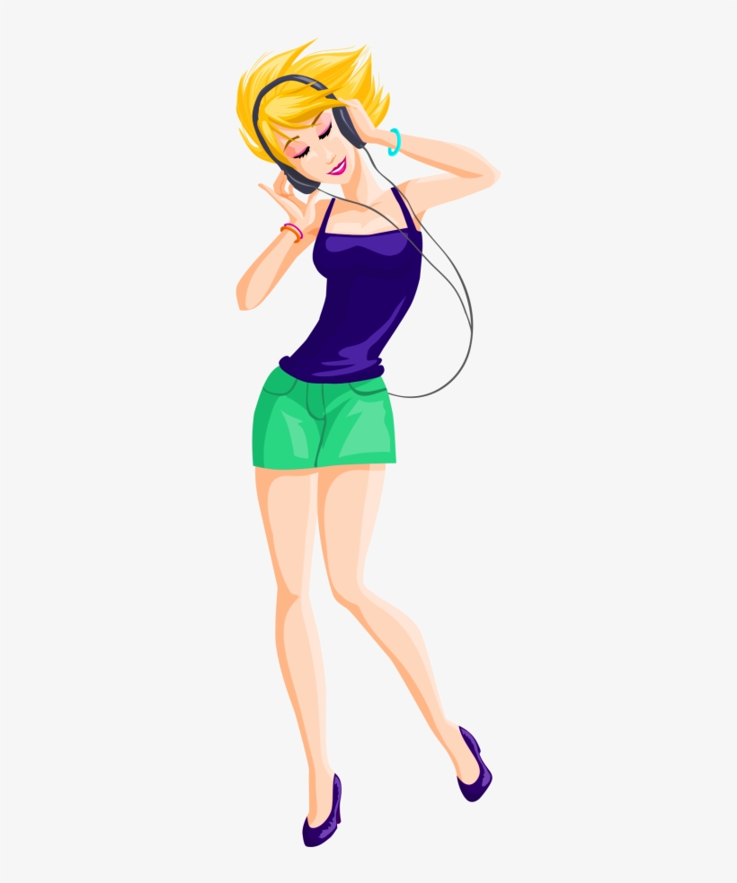 Disco Girl Vector Png Transparent Image - Vector Girls Transparent Png, transparent png download
