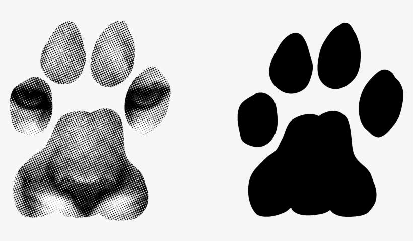 Mt Lion Track - Black And White Lion Paw Clip Art, transparent png download