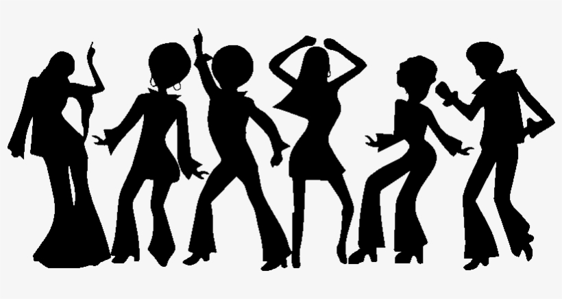 Sticker Silhouettes Danseurs Disco Ambiance Sticker - Silhouette Disco, transparent png download