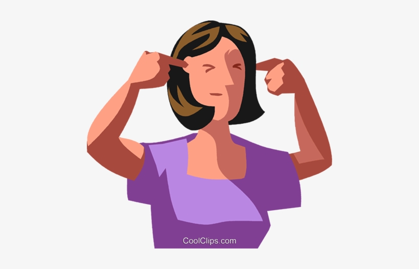 Woman Blocking Her Ears Royalty Free Vector Clip Art - Blocking Ears Cartoon, transparent png download