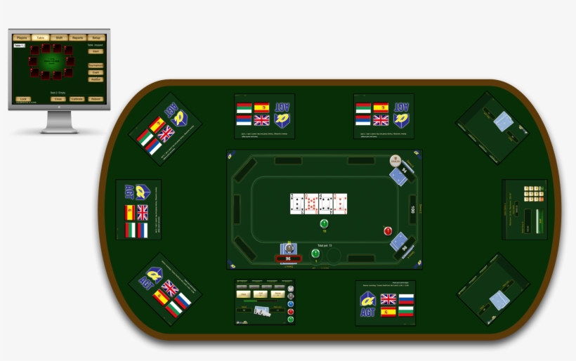 Overview Of A Poker Table - Cool Poker Table Layouts PNG Image