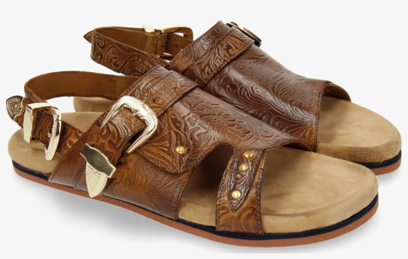 Sandals Helen 2 Floral Print Tan Buckle - Damen Sandaletten Melvin & Hamilton Damenschuh, transparent png download