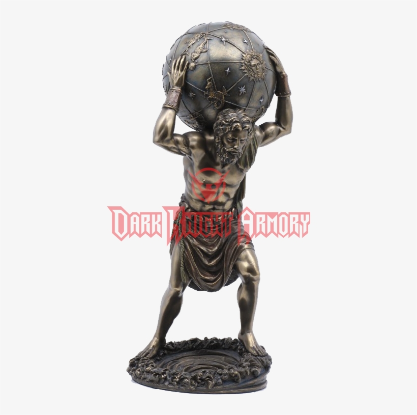 Bronze Atlas Statue - Greek Man Holding Globe, transparent png download